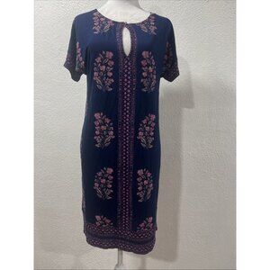 LUCKY BRAND WOMEN'S Floral SHORT SLEEVE PRINTED TEE DRESS Sz S Cottagecore